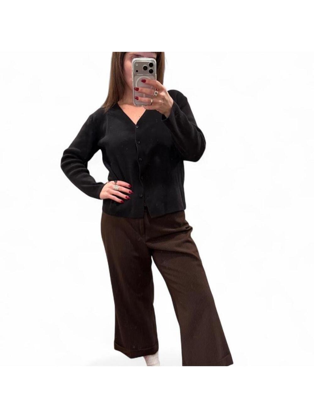 Vintage GAP Brown Pinstripe Cropped Trousers